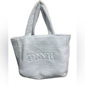 PINK Victoria’s Secret Sherpa Tote Bag Oversized Plush Carryall Cozy Neutral